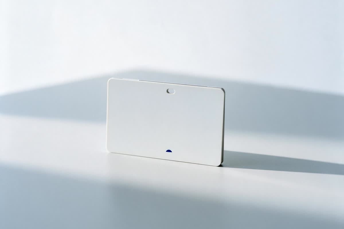 An office access card on an empty desk